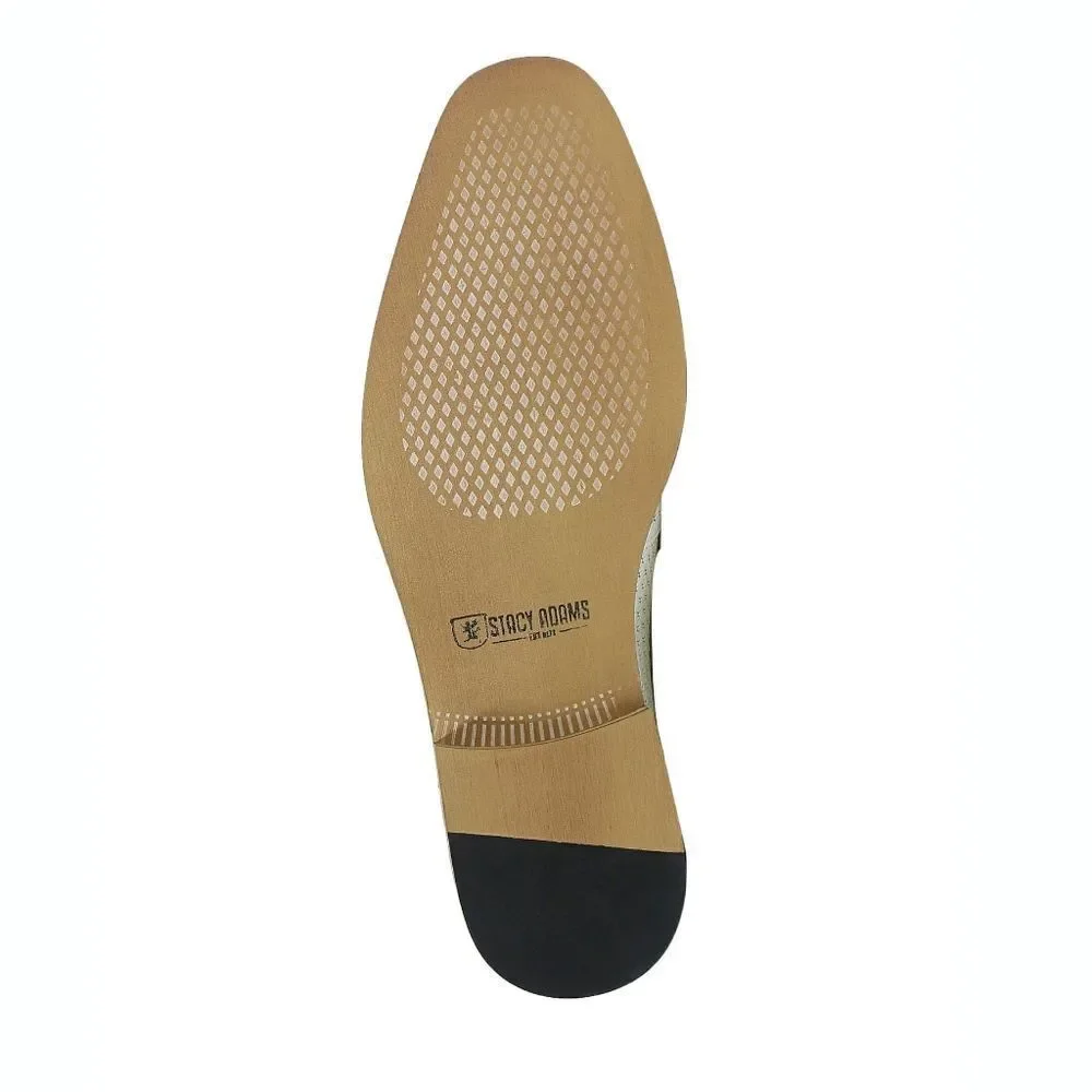 New! STACY ADAMS Belvan Leather Moc Toe Men's Shoes Slip-on White Size 7.5